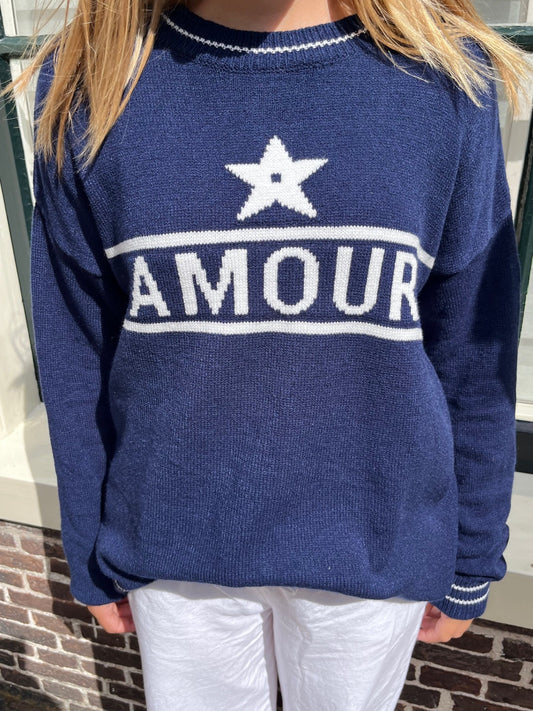 "Amour" sweater navy